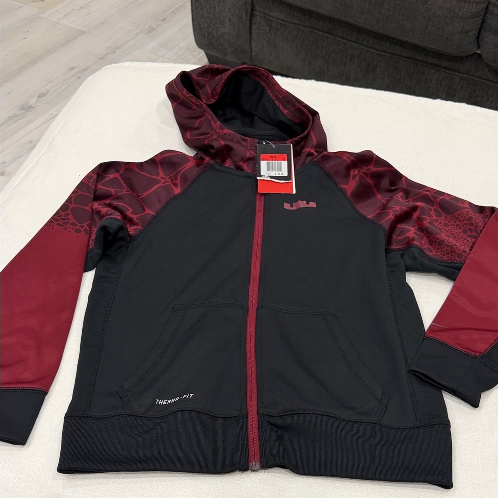 Nike Kids Black and Burgundy Jacket